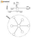 Люстра GUSTA 6xGX53 R-780x300-BLACK-IP20