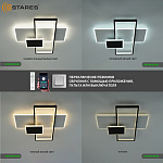 Управляемая светодиодная люстра LAMPARAS 90W 3L-APP-500x500x70-WHITE BLACK WHITE-220-IP20