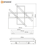 Управляемая светодиодная люстра PALLA 110W 3S-APP-500x460x80-BLACK WHITE CLEAR-220-IP20