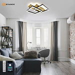 Управляемая светодиодная люстра  WOODY LOFT 85W 2S-APP-500x430x135-BLACK W00D-220-IP20