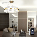Управляемая светодиодная люстра SOFIA 100W R-APP-500x1000-GOLD CLEAR-220-IP20_Ч
