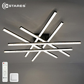 Управляемая светодиодная люстра IRIS 140W 6I-IRC-800x800x125-BLACK/CLEAR-220-IP20