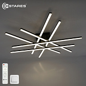 Управляемая светодиодная люстра IRIS 140W 6I-IRC-800x800x125-BLACK/WHITE-220-IP20