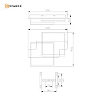 Управляемая светодиодная люстра  WOODY LOFT 85W 2S-APP-500x430x135-BLACK W00D-220-IP20