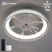 Управляемая светодиодная люстра с вент. FAN FRAME 45W+15W R-APP-500x125-WHITE/WHITE-220-IP20