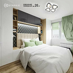 Управляемая светодиодная люстра ROOM 80W 4TR-APP-530x530x90-WHITE WHITE-220-IP20