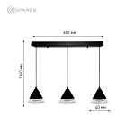 Управляемый светодиодный светильник on off  LAMPA 21W 3R-ON OFF-600х1340-BLACK CLEAR-220-IP20