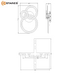 Управляемый светодиодный светильник TRIPLEX ROUND 108W 3R-APP-713х492х128-BLACK WHITE-220-IP20